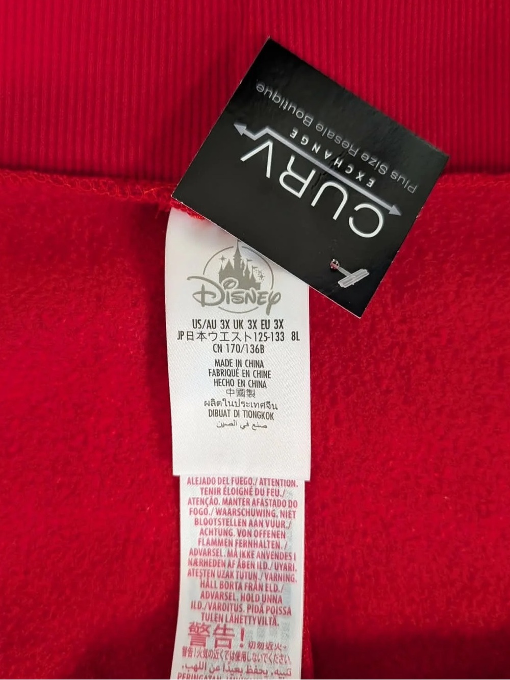 Disney Red Minnie Mouse Fleece Jogger Sweatpants - Size 24/26 - Picture 3 of 3